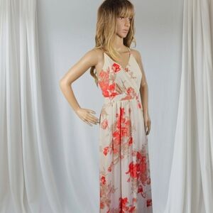 Cream and White Backless Halter Sundress for Wedding Guest Kuiyige Maxi Dress